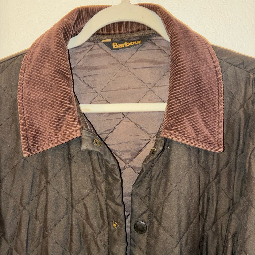 Barbour Men’s Green Quilted Jacket with Corduroy Collar